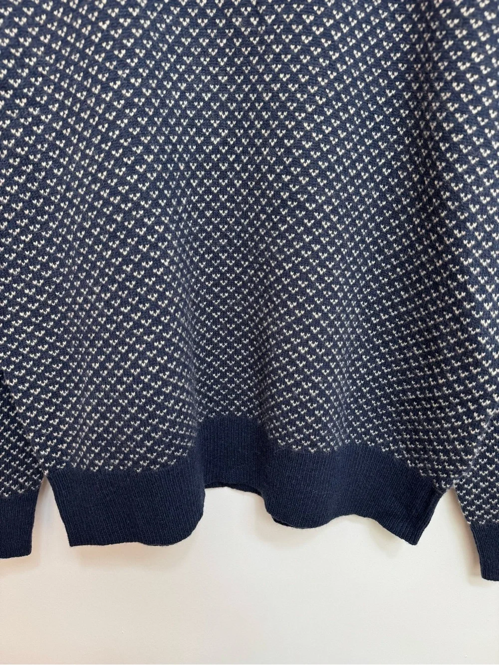 J. Crew Rugged Merino Wool Blend Bird’s Eye Sweater Men’s Large NWT Preppy